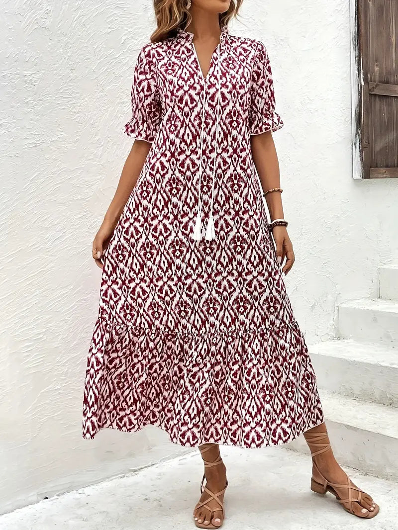 Bianca | Vintage Boho V-Neck Maxi Dress