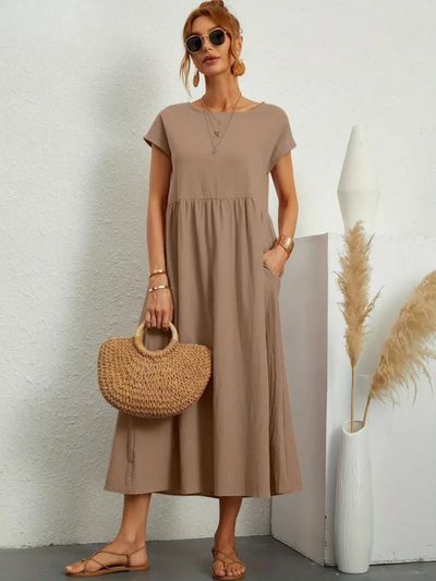 Ruby | Essential Elegant Cotton and Linen Dress