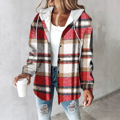 Estefanía | Checked Hoodie Blouse