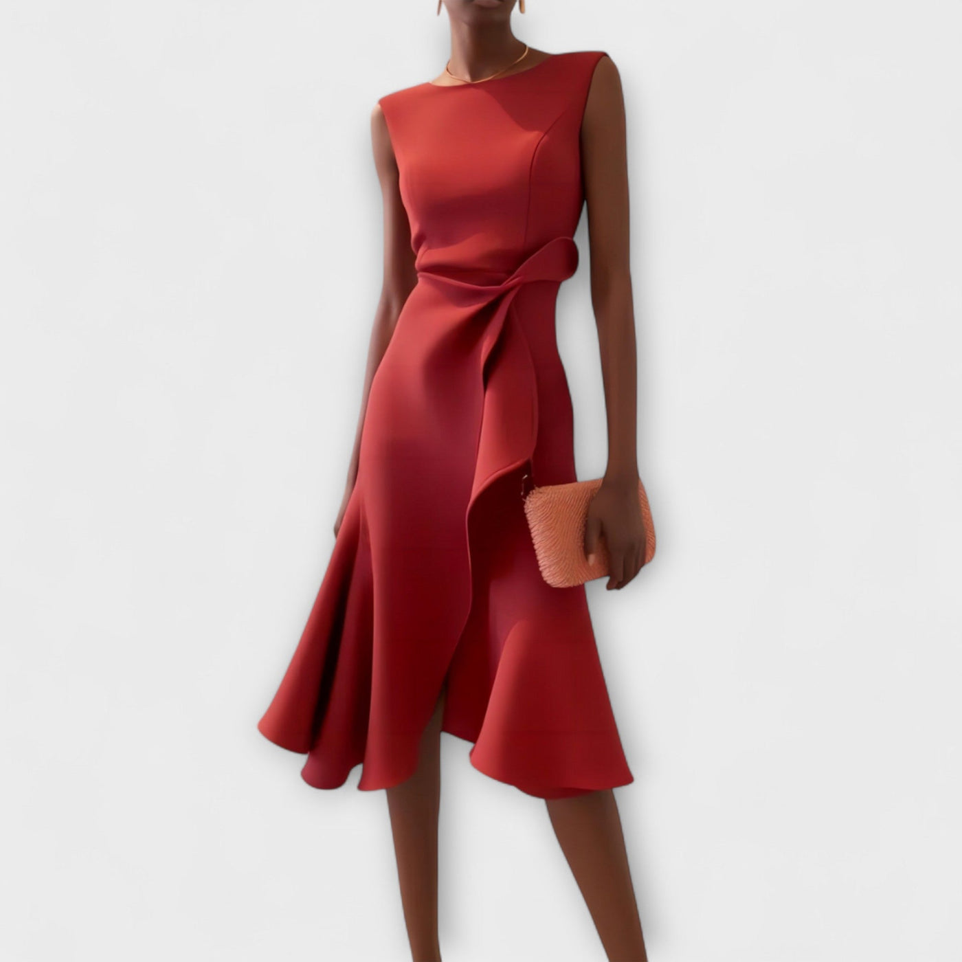 Juliette | Draped Asymmetric Midi Dress