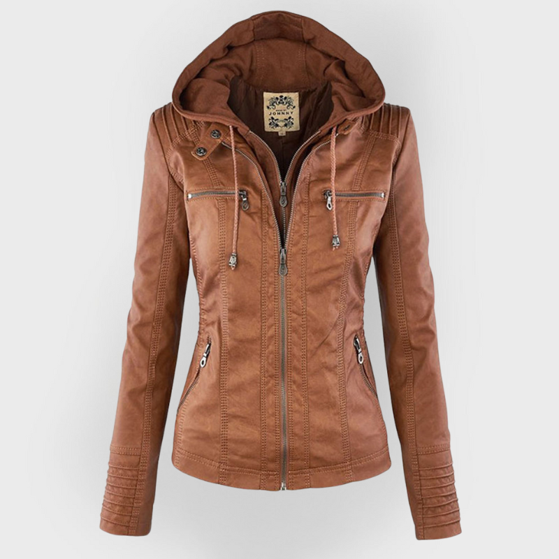 Aven | Modern Hooded Leather Jacket