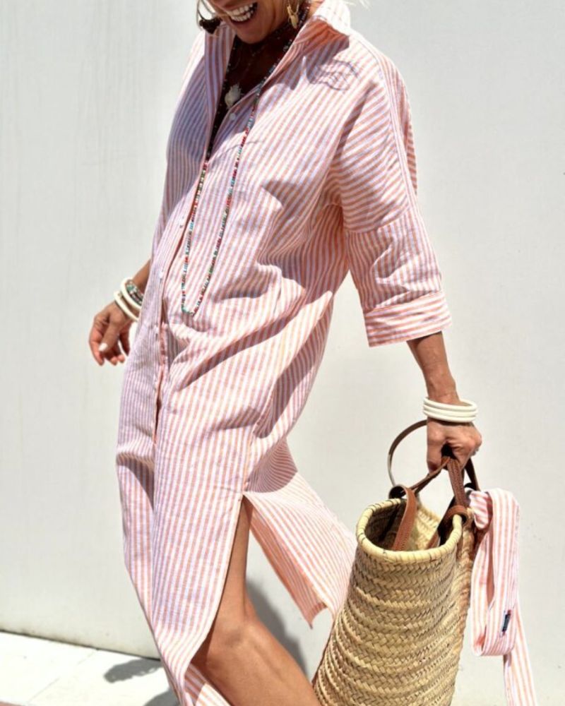 Colen | Striped Shirt Dress with Timeless Ease
