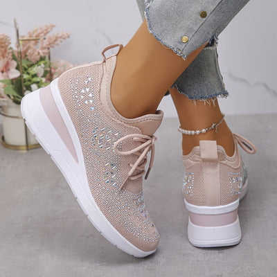Margot | Rhinestone Wedge Sneakers