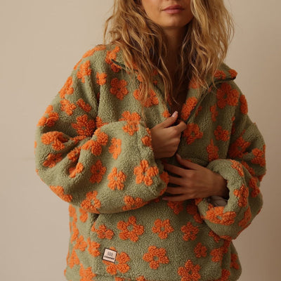 Rose | Floral Fleece Pullover