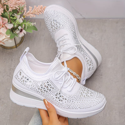 Margot | Rhinestone Wedge Sneakers
