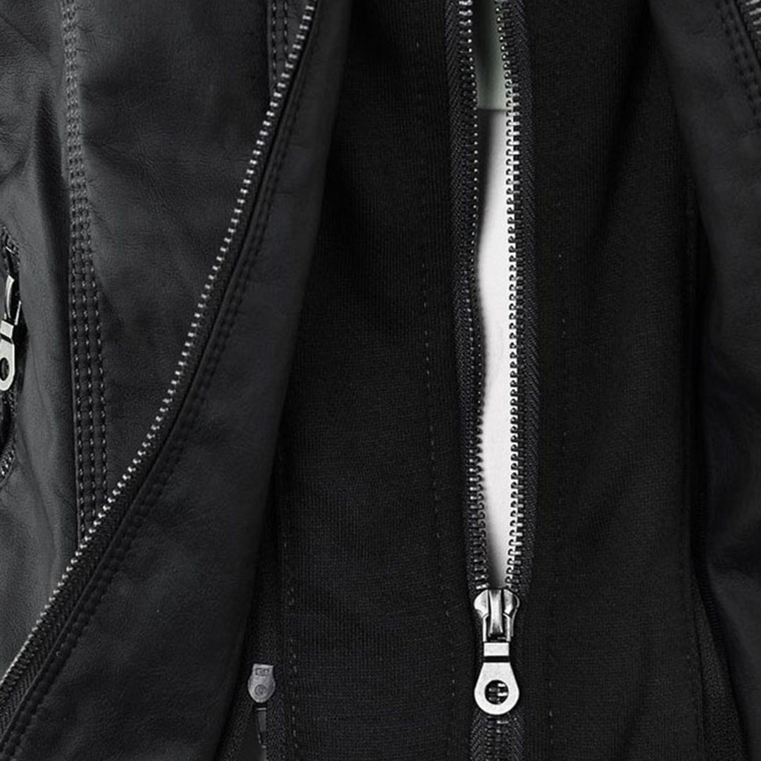 Aven | Modern Hooded Leather Jacket