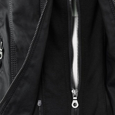 Aven | Modern Hooded Leather Jacket