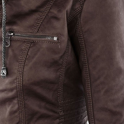 Aven | Modern Hooded Leather Jacket