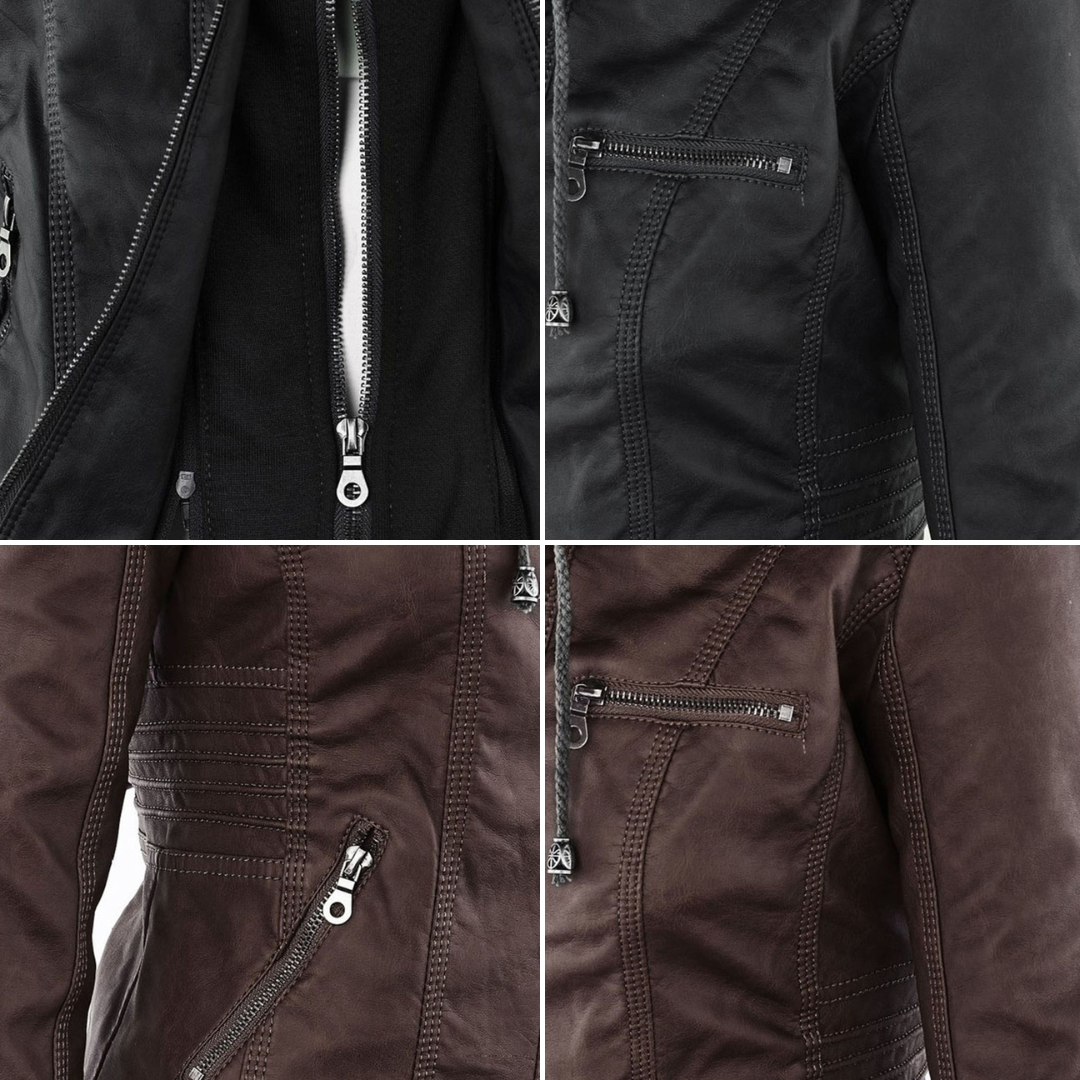 Aven | Modern Hooded Leather Jacket