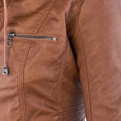 Aven | Modern Hooded Leather Jacket