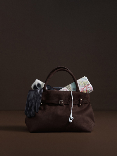 Vintage Buckle-Design Top-Handle Bag