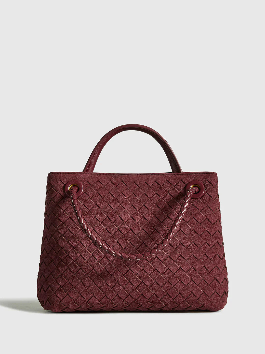 Always Chic Suede Woven Tote Bag