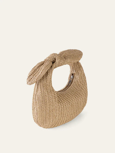 Vacation Style Bow Knot Detail Straw Bag