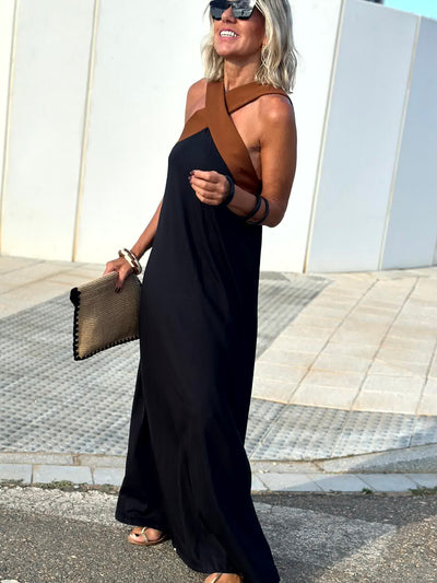 Sienna | Backless Cross-Neck Elegant Dress