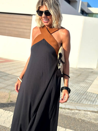 Sienna | Backless Cross-Neck Elegant Dress