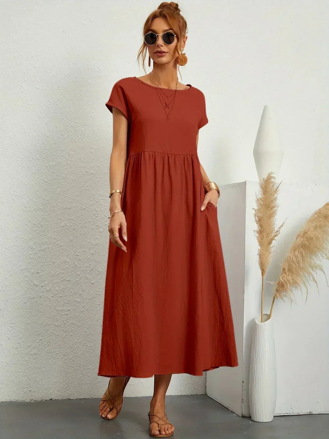 Cintia | Effortless Midi Dress with Pockets