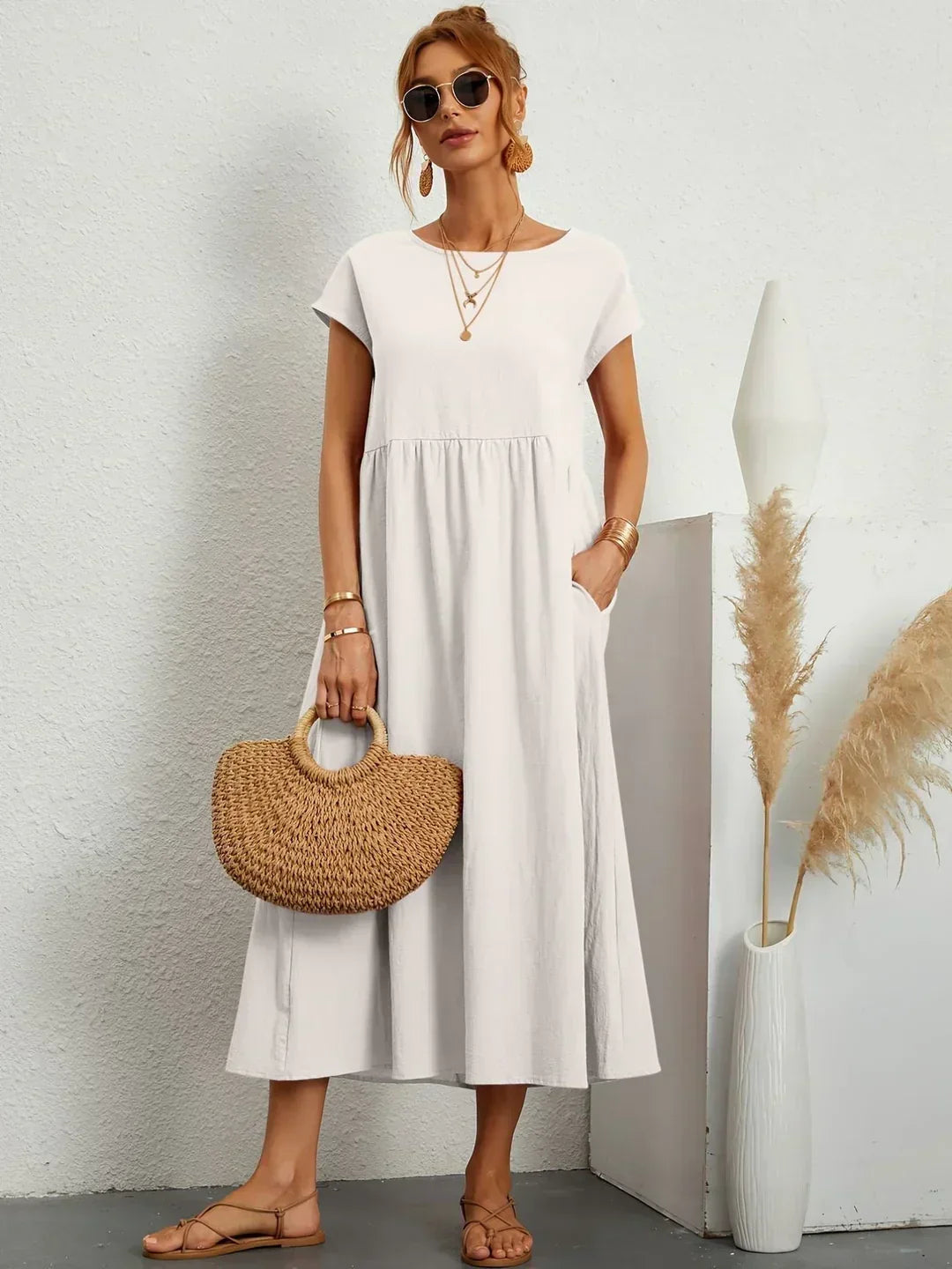 Cintia | Effortless Midi Dress with Pockets