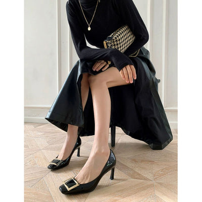 Renata | Elegant Square Buckle Heels