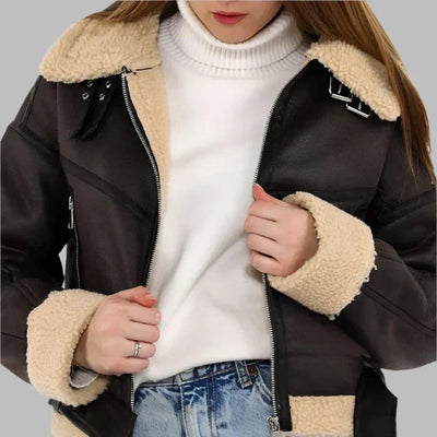Mara | Shearling-Lined Leather Jacket