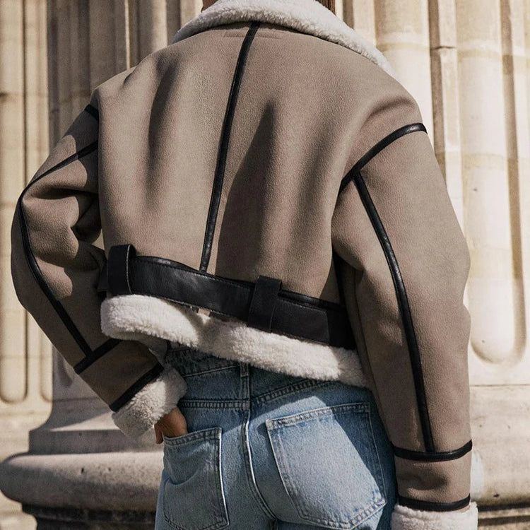 Aeris | Versatile Khaki Leather Jacket