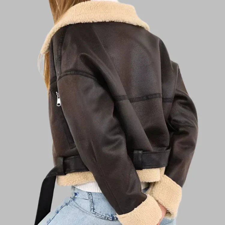 Mara | Shearling-Lined Leather Jacket