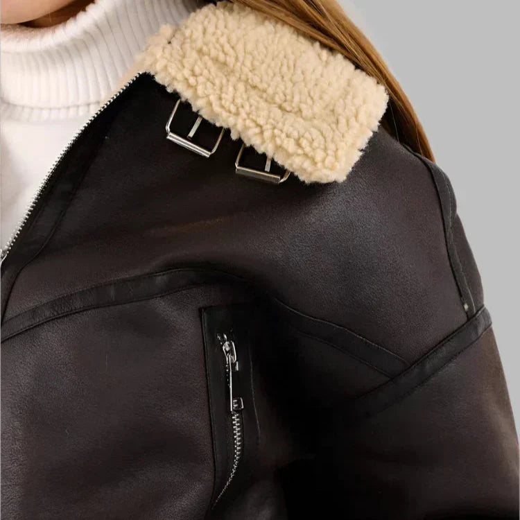 Mara | Shearling-Lined Leather Jacket