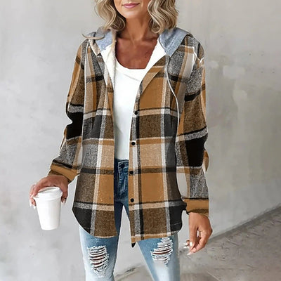 Estefanía | Checked Hoodie Blouse