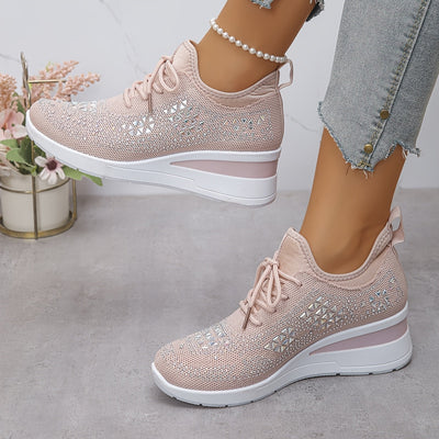 Margot | Rhinestone Wedge Sneakers