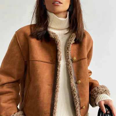 Alma | Warm Brown Leather Jacket