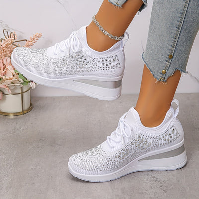 Margot | Rhinestone Wedge Sneakers