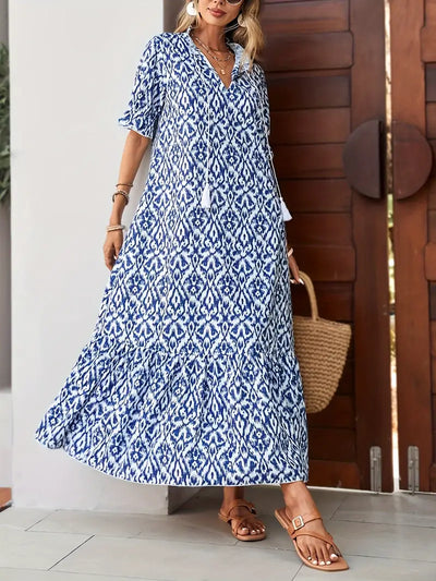 Bianca | Vintage Boho V-Neck Maxi Dress