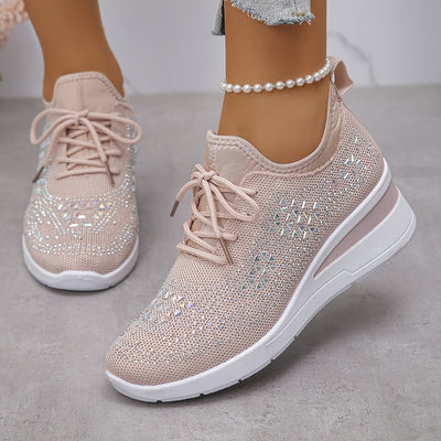 Margot | Rhinestone Wedge Sneakers