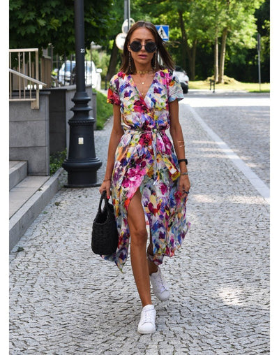 Fleurine | Elegant Floral Midi Dress