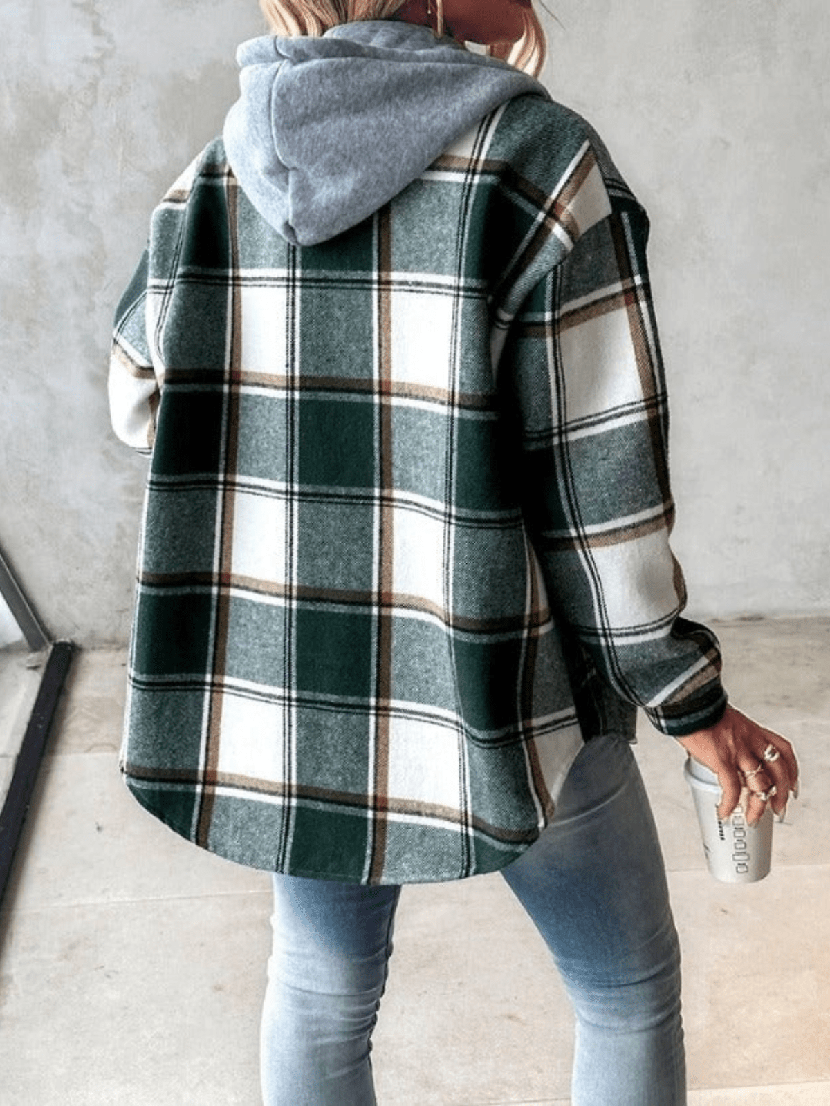 Estefanía | Checked Hoodie Blouse