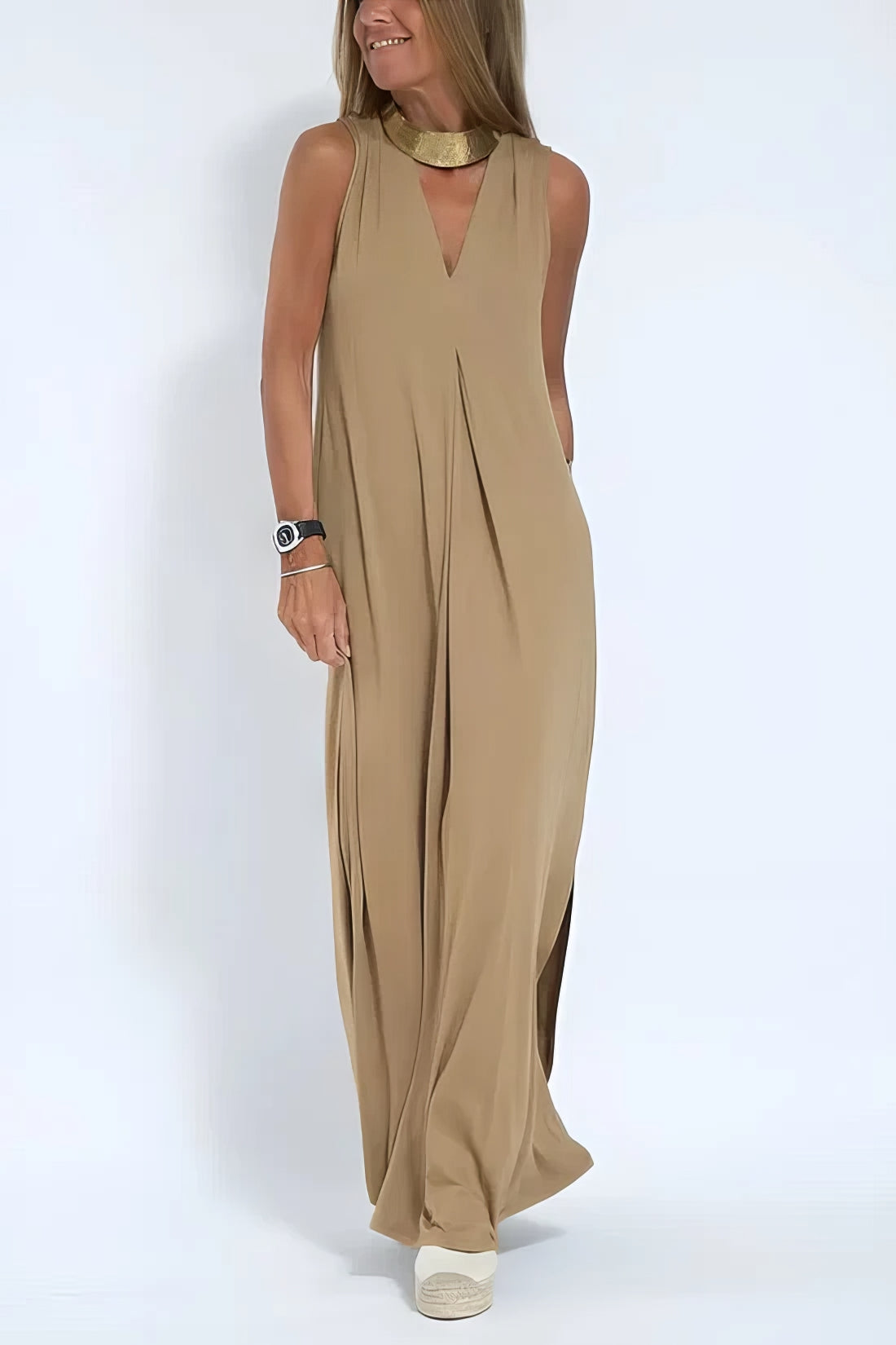 Elise | Sculpting V-Neck Elegant Maxi Dress