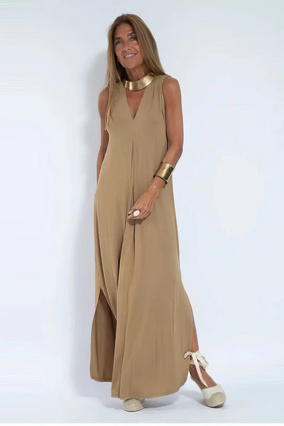 Elise | Sculpting V-Neck Elegant Maxi Dress