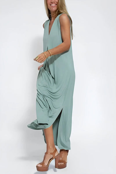 Elise | Sculpting V-Neck Elegant Maxi Dress